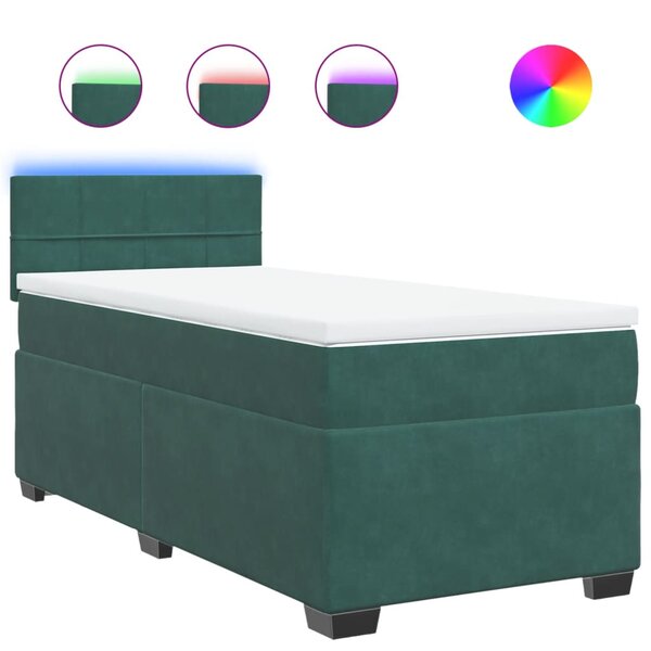 vidaXL Sommier à lattes de lit avec matelas Vert foncé 100x200 cm