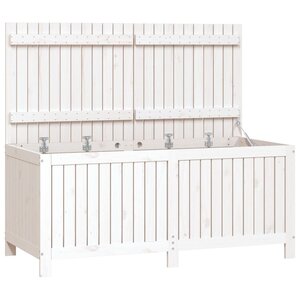 vidaXL Boîte de rangement de jardin Blanc 147x68x64 cm Bois de pin