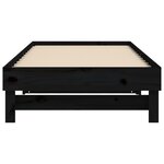 vidaXL Lit coulissant sans matelas noir 2x(75x190) cm