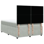 vidaXL Sommier à lattes de lit et matelas Gris clair 140x190cm Velours