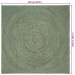 vidaXL Tapis de surface Vert olive 240 x 240 cm Jute
