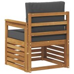 vidaXL Canapé d’extérieur Bois d'acacia massif et polyester Naturel