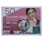 Paquet De 50 Flashcards Sous Film + Anneau - Bristol Dots Perforé - Format A6 - Blanc - X 19 - Exacompta