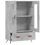 vidaXL Buffet haut gris béton 69 5x31x115 cm bois d'ingénierie