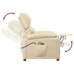 vidaXL Fauteuil électrique de massage Crème Tissu