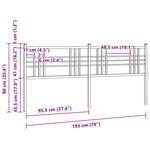 vidaXL Tête de lit de remplacement métal blanc 193 cm