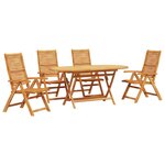 vidaXL Ensemble de salle à manger pour jardin 5 Pièces Marron