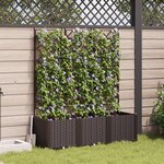 vidaXL Planteur de jardin avec treillis 3 Pièces Marron 120x40x143 cm
