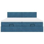 vidaXL Cadre de lit ottoman avec matelas bleu foncé 200x200 cm velours