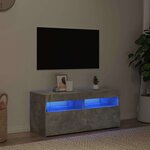 vidaXL Meuble TV avec lumières LED gris béton 90x35x40 cm