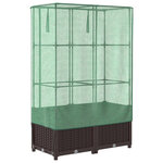 vidaXL Jardinière surélevée avec housse aspect rotin 80x40x138 cm