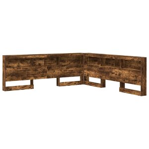 vidaXL Tête de lit de rangement Chêne fumé 200 cm Bois d'ingénierie