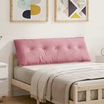 vidaXL Coussin de Dos Rose 140 x 50 cm Tissu en velours côtelé