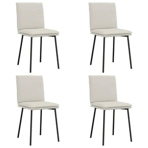 vidaXL Chaises à manger lot de 4 Crème Velours