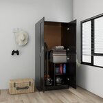 vidaXL Garde-robe Noir brillant 82 5x51 5x180 cm Aggloméré