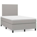 vidaXL Sommier à lattes de lit matelas LED gris clair 120x190 cm tissu