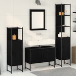 vidaXL 4 pièces de meubles de salle de bain en chêne noir et bois reconstitué