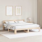 vidaXL Cadre de lit Marron 200 x 200 cm Bois de pin massif