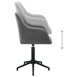 vidaXL Chaises pivotantes à manger lot de 2 gris clair tissu