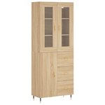 vidaXL Buffet haut Chêne sonoma 69 5x34x180 cm Bois d'ingénierie