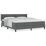 vidaXL Lit tapissier avec matelas - Gris foncé  180 x 200 cm  Tissu.