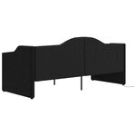 vidaXL Lit avec éclairage USB Noir Tissu 90x200 cm