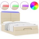 VidaXL Cadre de lit ottoman avec matelas crème 140x200 cm tissu