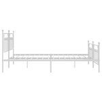 vidaXL Cadre de lit métal sans matelas et pied de lit blanc 200x200 cm