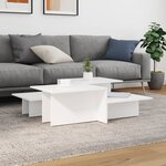 vidaXL Tables basses 2 Pièces blanc bois d'ingénierie