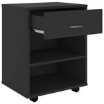 vidaXL Armoire à roulettes Noir 46x36x59 cm Bois d'ingénierie