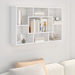 vidaXL Étagère murale Blanc brillant 85x16x52 5 cm Bois d'ingénierie