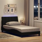 vidaXL Cadre de lit sans matelas noir 100x200 cm tissu