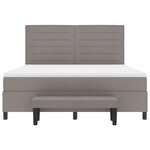 vidaXL Lit à ressorts avec tête de lit Taupe 180 x 200 cm tissu