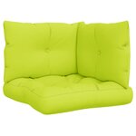 vidaXL Coussins de palette lot de 3 vert vif tissu