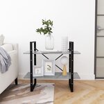 vidaXL Bibliothèque à 2 niveaux Gris béton 80x30x70 cm bois ingénierie