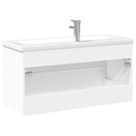 vidaXL Armoire lavabo de salle de bain avec bassin intégré blanc