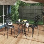 vidaXL Chaises de bistro 2 Pièces Aluminium coulé Noir