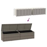 vidaXL Boîte de rangement de jardin gris 220x50x58 cm résine tressée