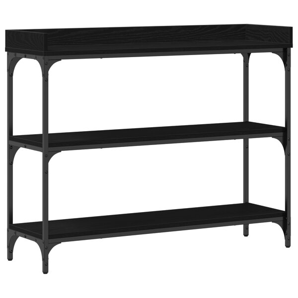 Table Console vidaXL Noire en Chêne 100x30x80 cm en Bois d'Ingénierie et Acier