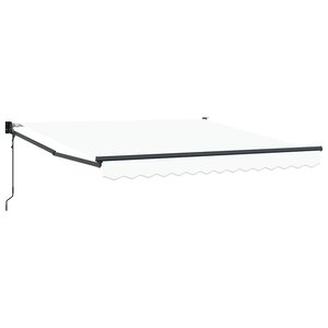 vidaXL Auvent Rétractable Blanc 350 x 250 cm tissu