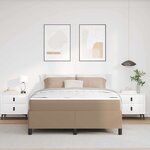 vidaXL Cadre de lit avec matelas Cappuccino 160 x 200 cm tissu