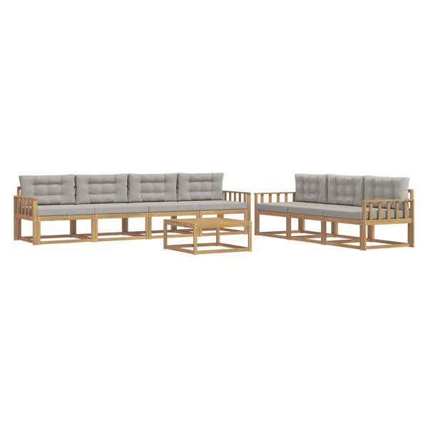 vidaXL Ensemble de canapés d'extérieur 7 pc Blanc et gris clair