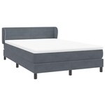 vidaXL Sommier à lattes de lit et matelas gris foncé 140x220cm velours