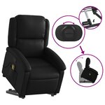 vidaXL Fauteuil inclinable de massage Noir Similicuir