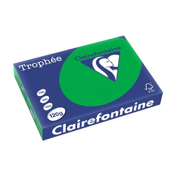 Ramette 250 Feuilles Papier 120g A4 210x297 mm vert billard CLAIREFONTAINE