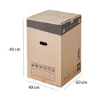 Lot de 60 cartons de déménagement hauts 96l - 40x40x60cm - made in france - 70  fsc certifié - charge max 20kg