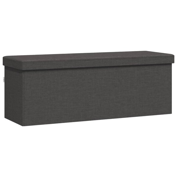 vidaXL Banc de rangement pliable gris foncé faux lin