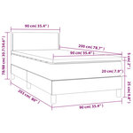 vidaXL Sommier à lattes de lit avec matelas LED Taupe 90x200 cm Tissu