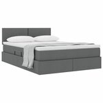 vidaXL Lit avec rangement et matelas Gris foncé 140 x 190 cm