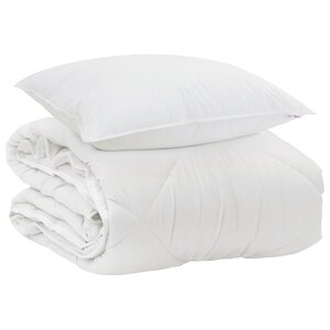 vidaXL Duvet toutes saisons avec oreiller 2 Pièces Blanc Microfibre
